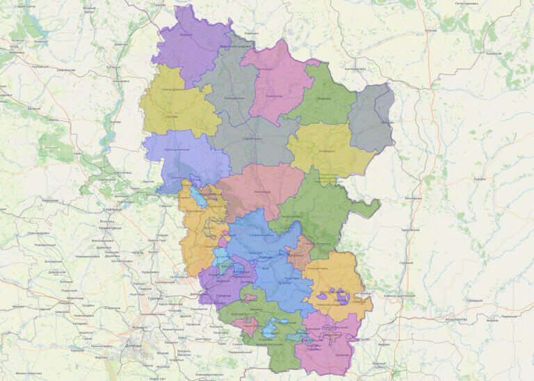 Map of Luhansk