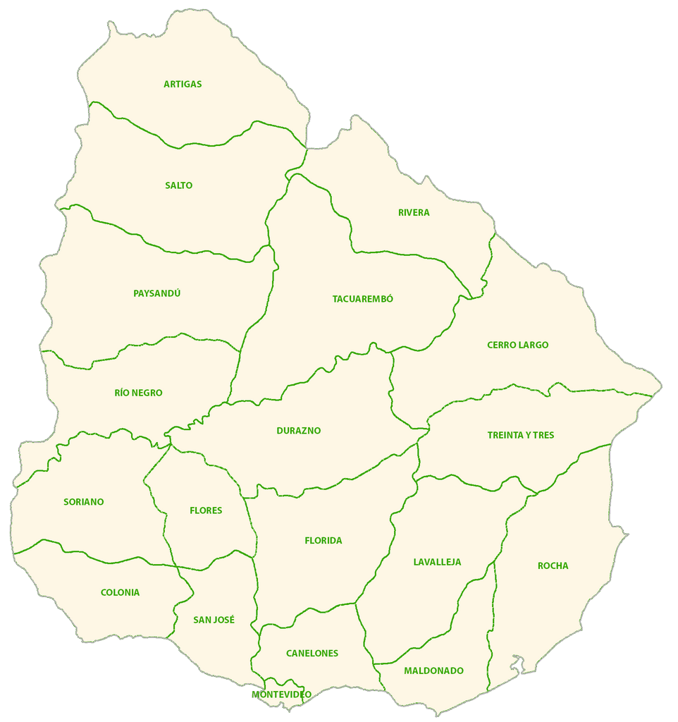 Bản đồ các tỉnh của Uruguay