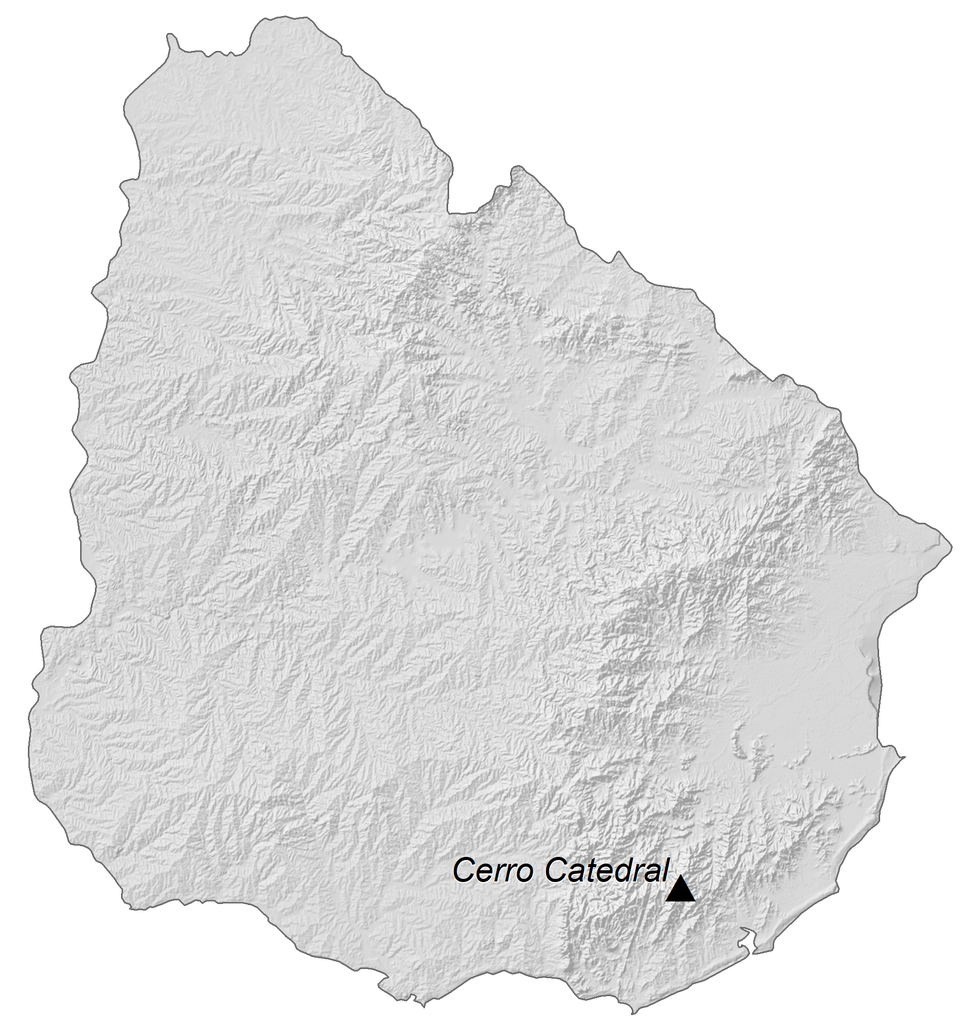 Bản đồ độ cao Uruguay
