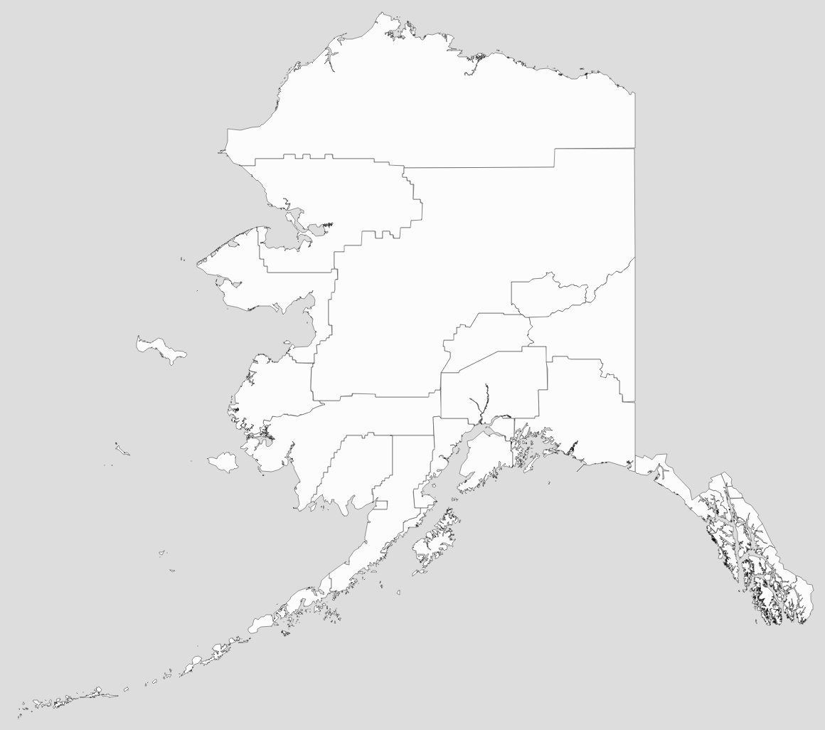 Blank Alaska County Map