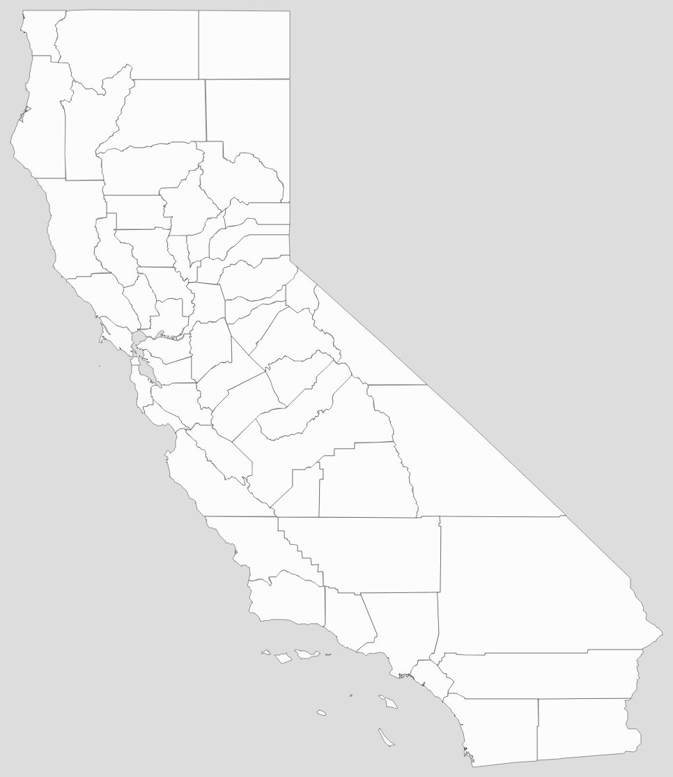 Blank California County Map