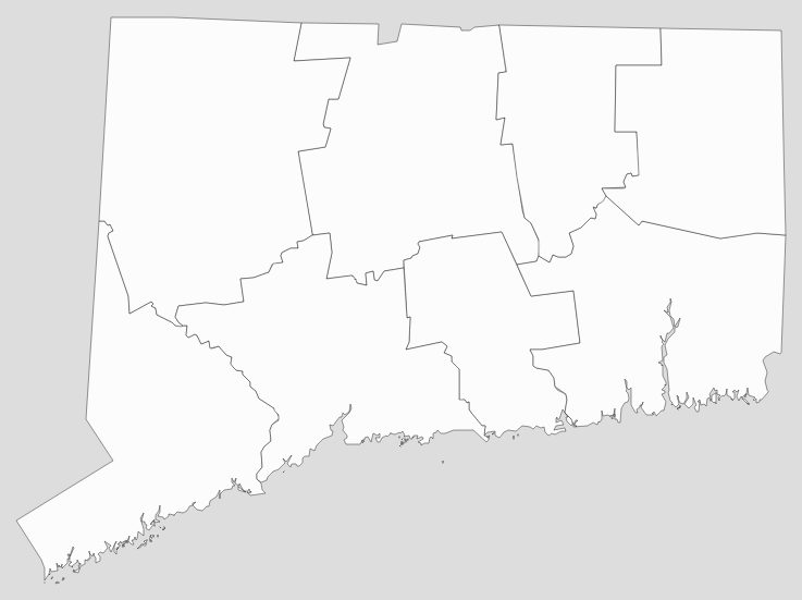 Blank Connecticut County Map