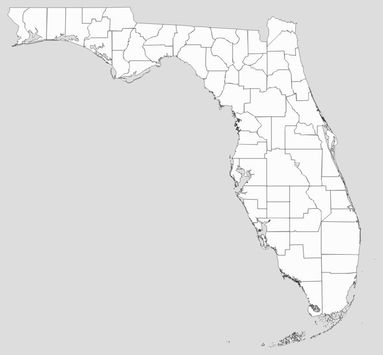 Blank Florida County Map
