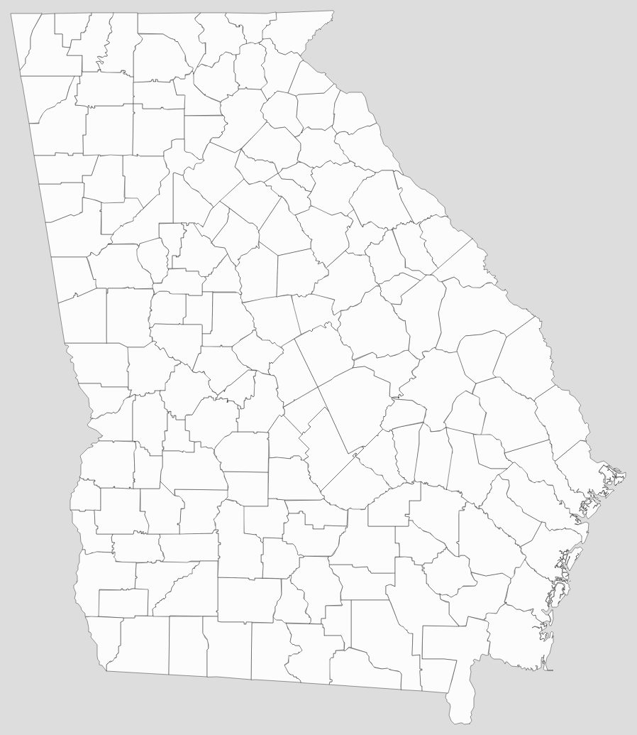 Blank Georgia County Map