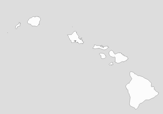 Blank Hawaii County Map