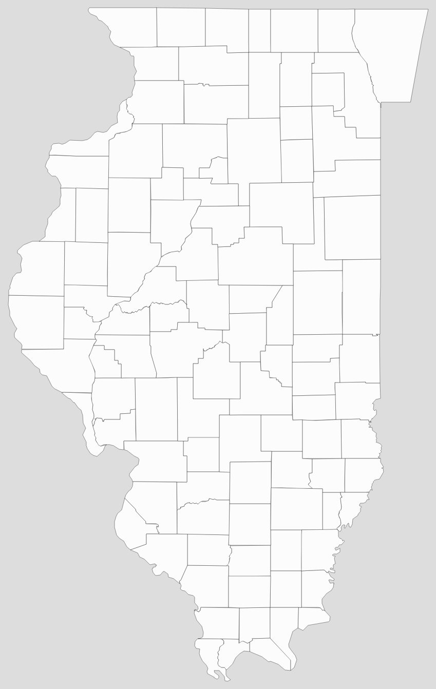 Blank Illinois County Map