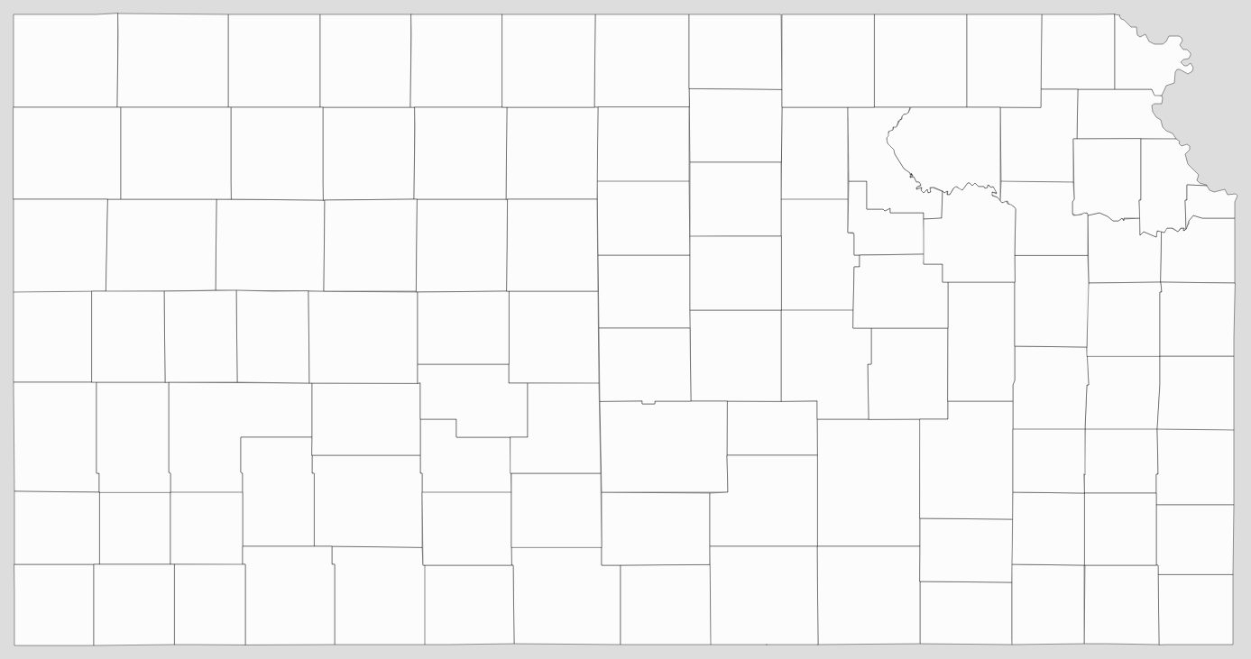 Blank Kansas County Map