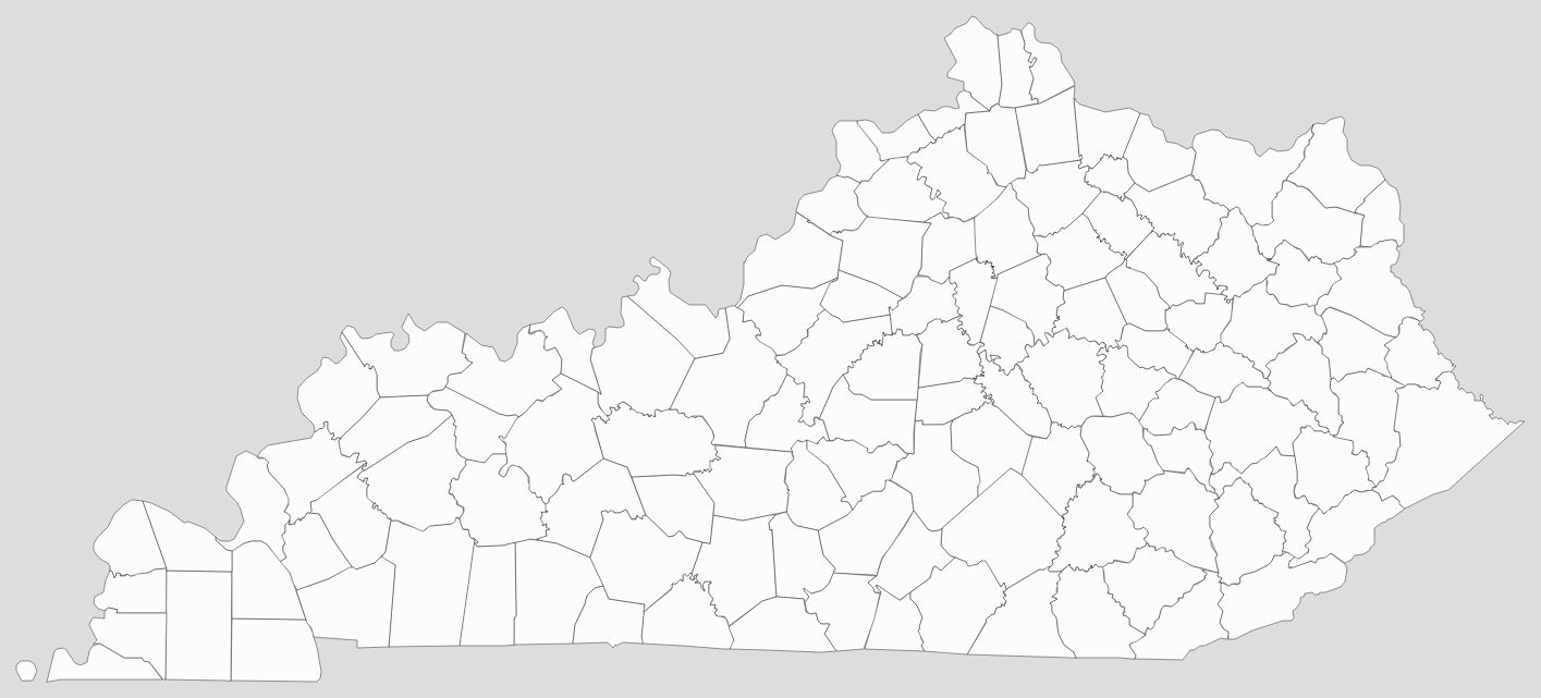 Blank Kentucky County Map