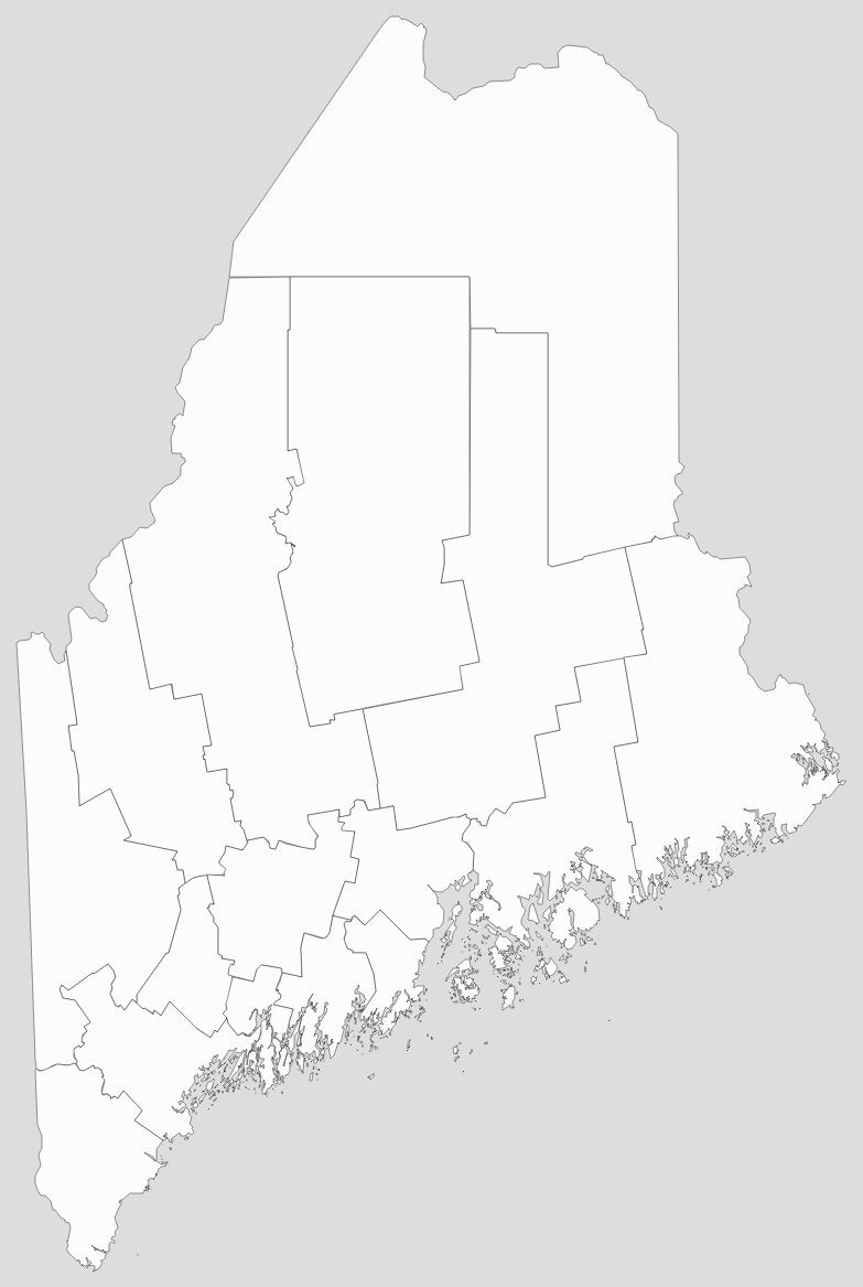 Blank Maine County Map