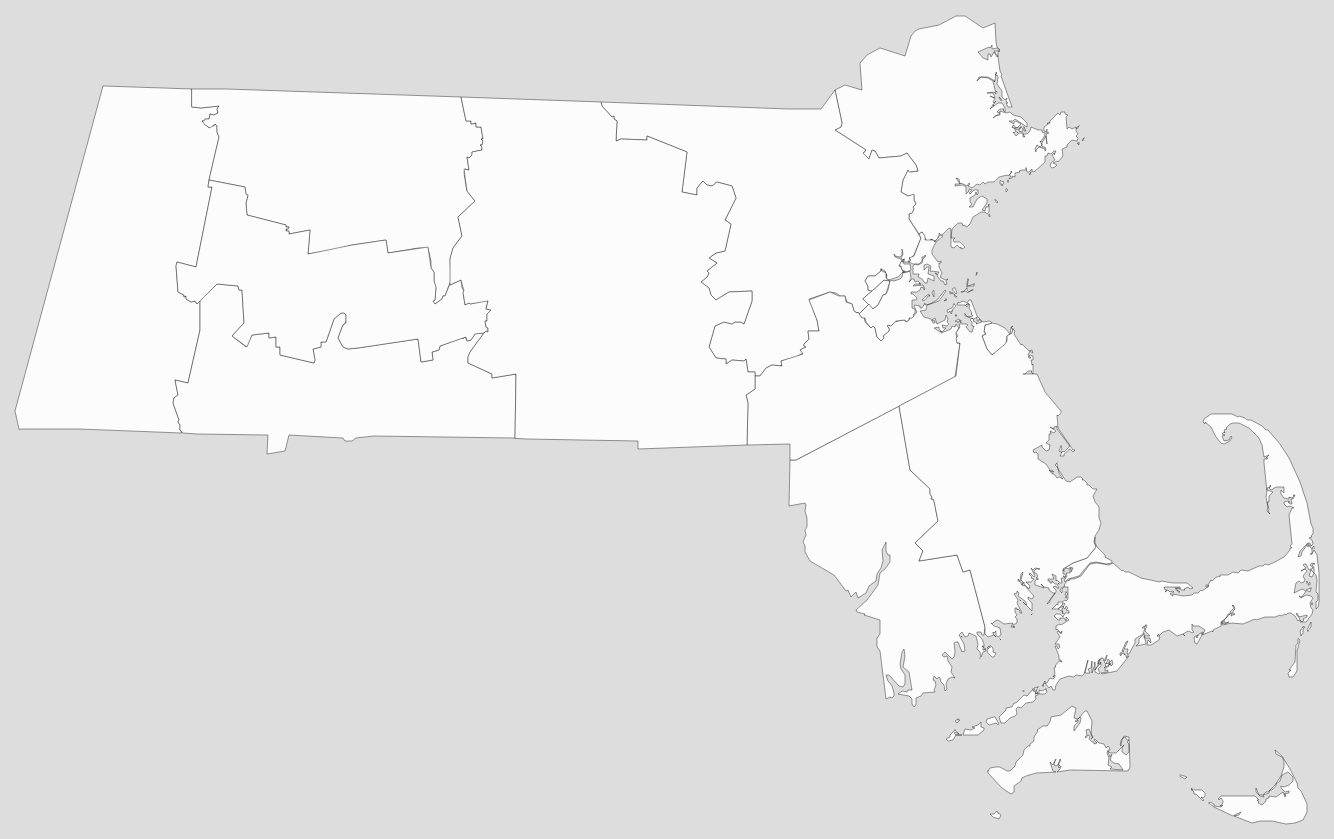 Blank Massachusetts County Map