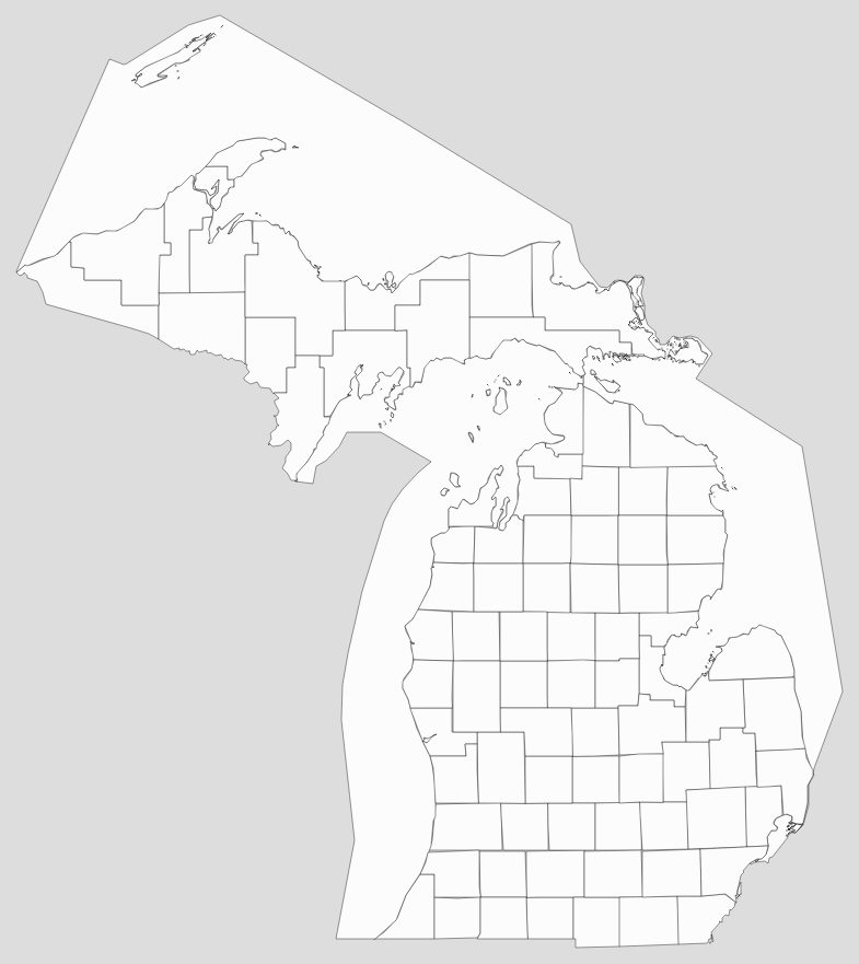 Blank Michigan County Map