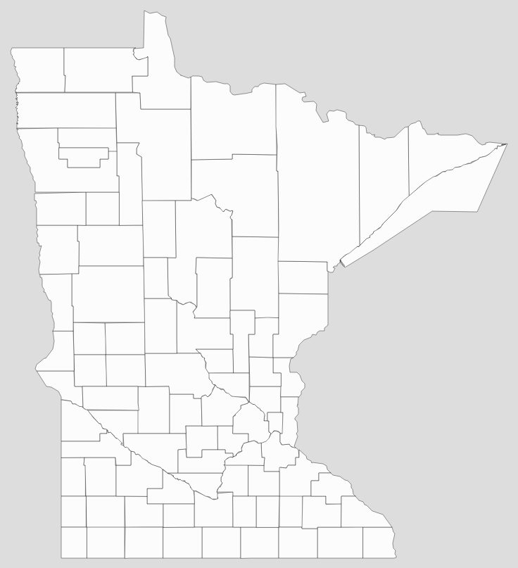 Blank Minnesota County Map