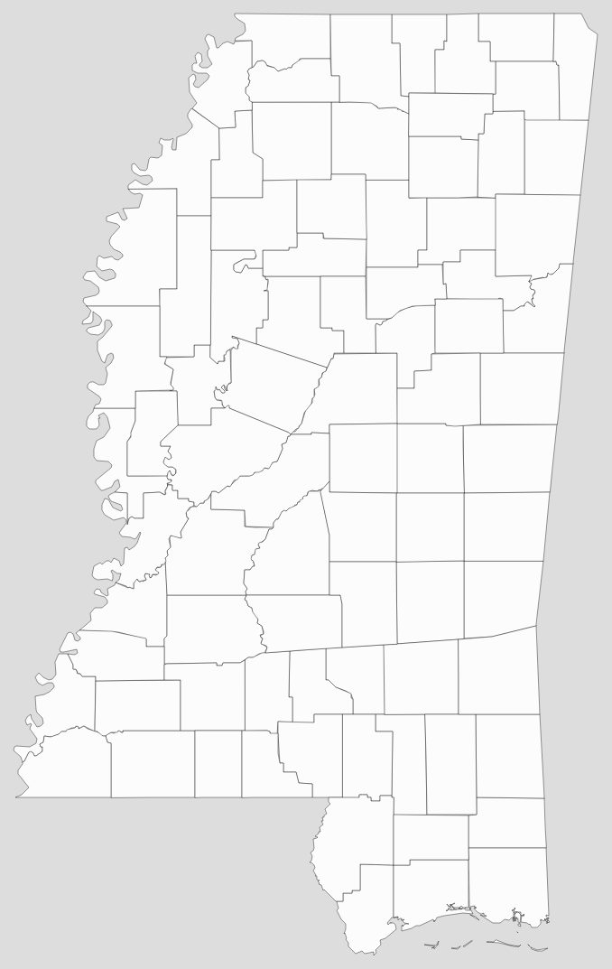 Blank Mississippi County Map