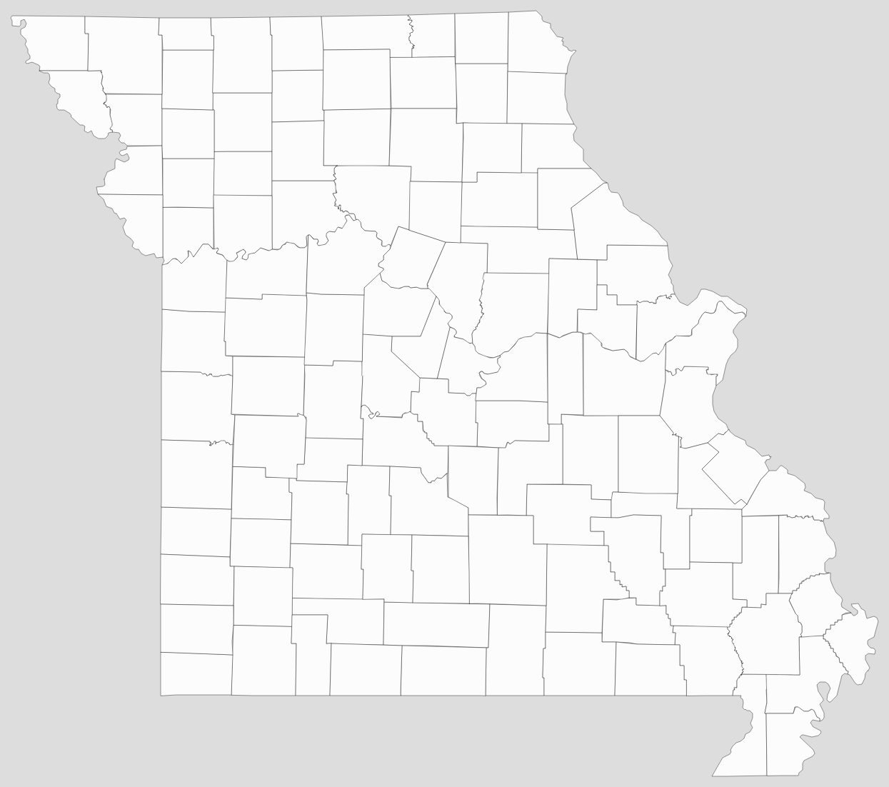 Blank Missouri County Map