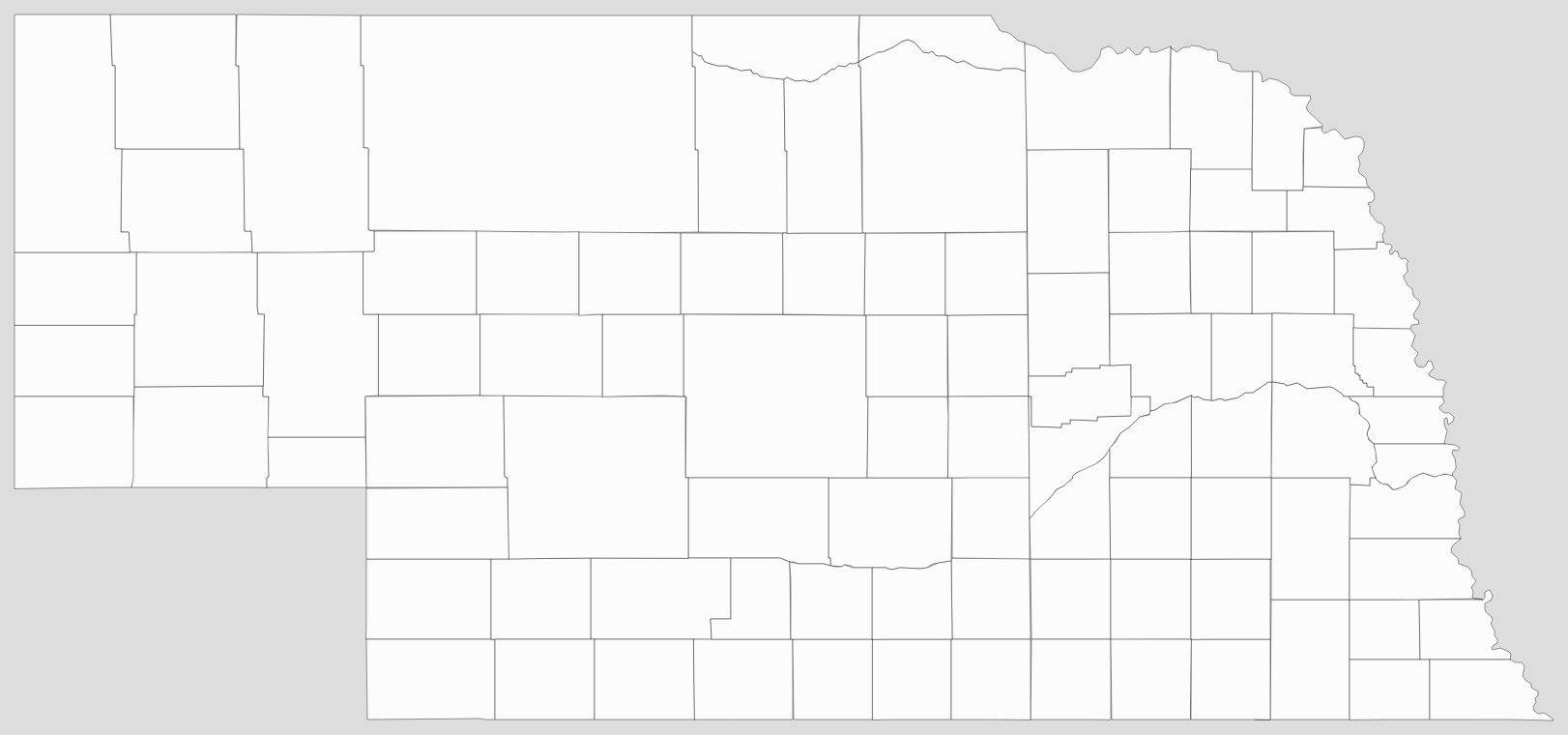 Blank Nebraska County Map