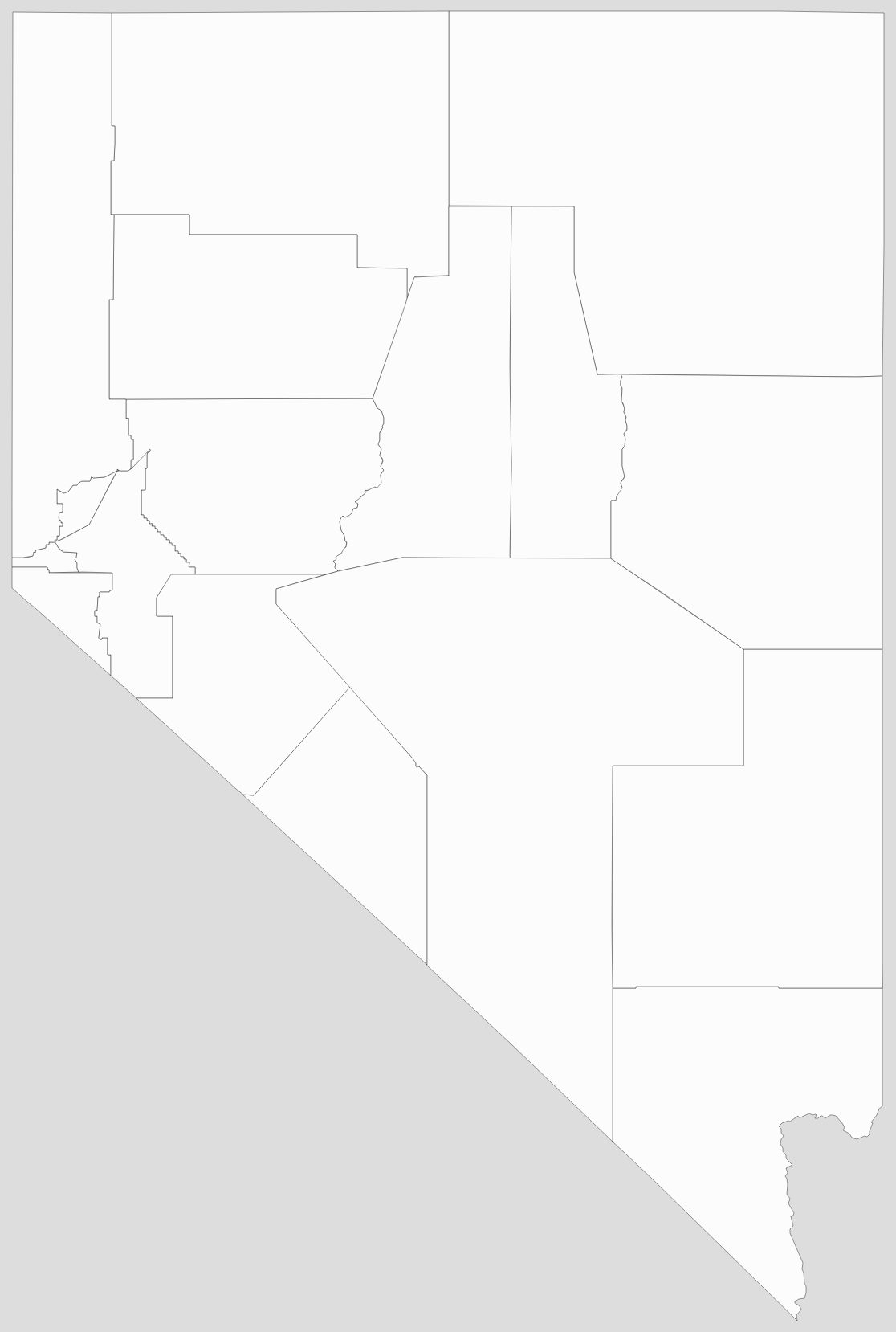 Blank Nevada County Map