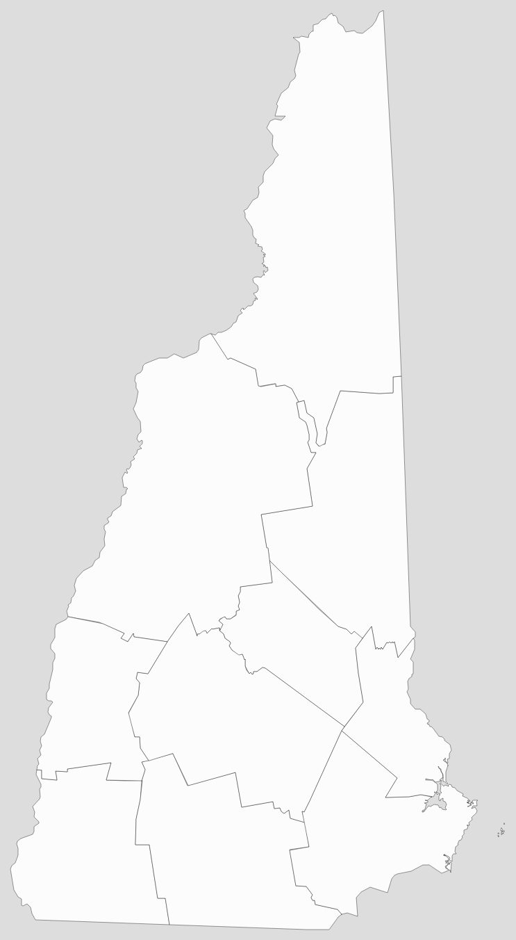 Blank New Hampshire County Map