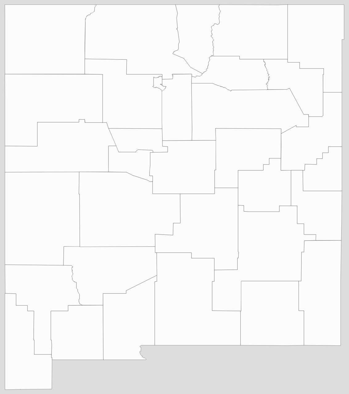 Blank New Mexico County Map