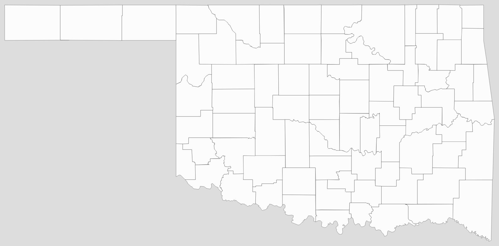 Blank Oklahoma County Map