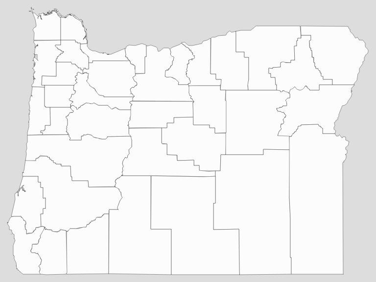 Blank Oregon County Map