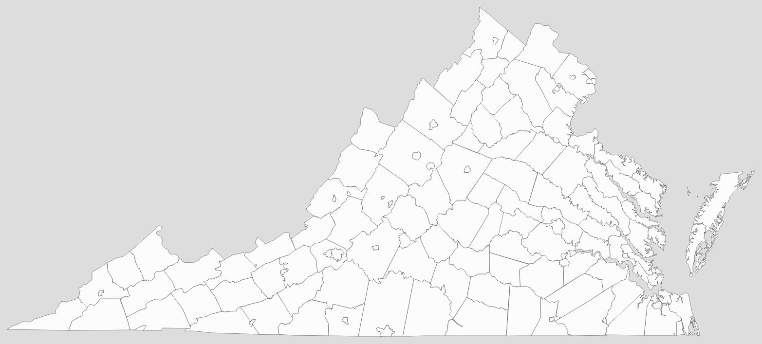 Blank Virginia County Map