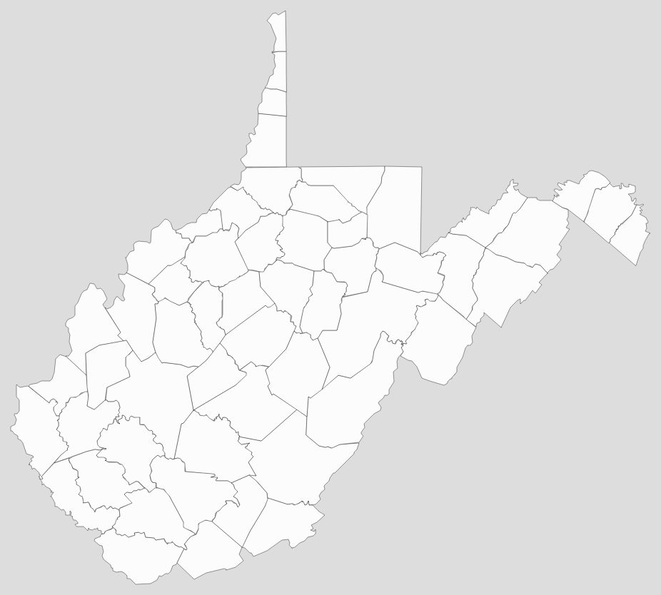 Blank West Virginia County Map