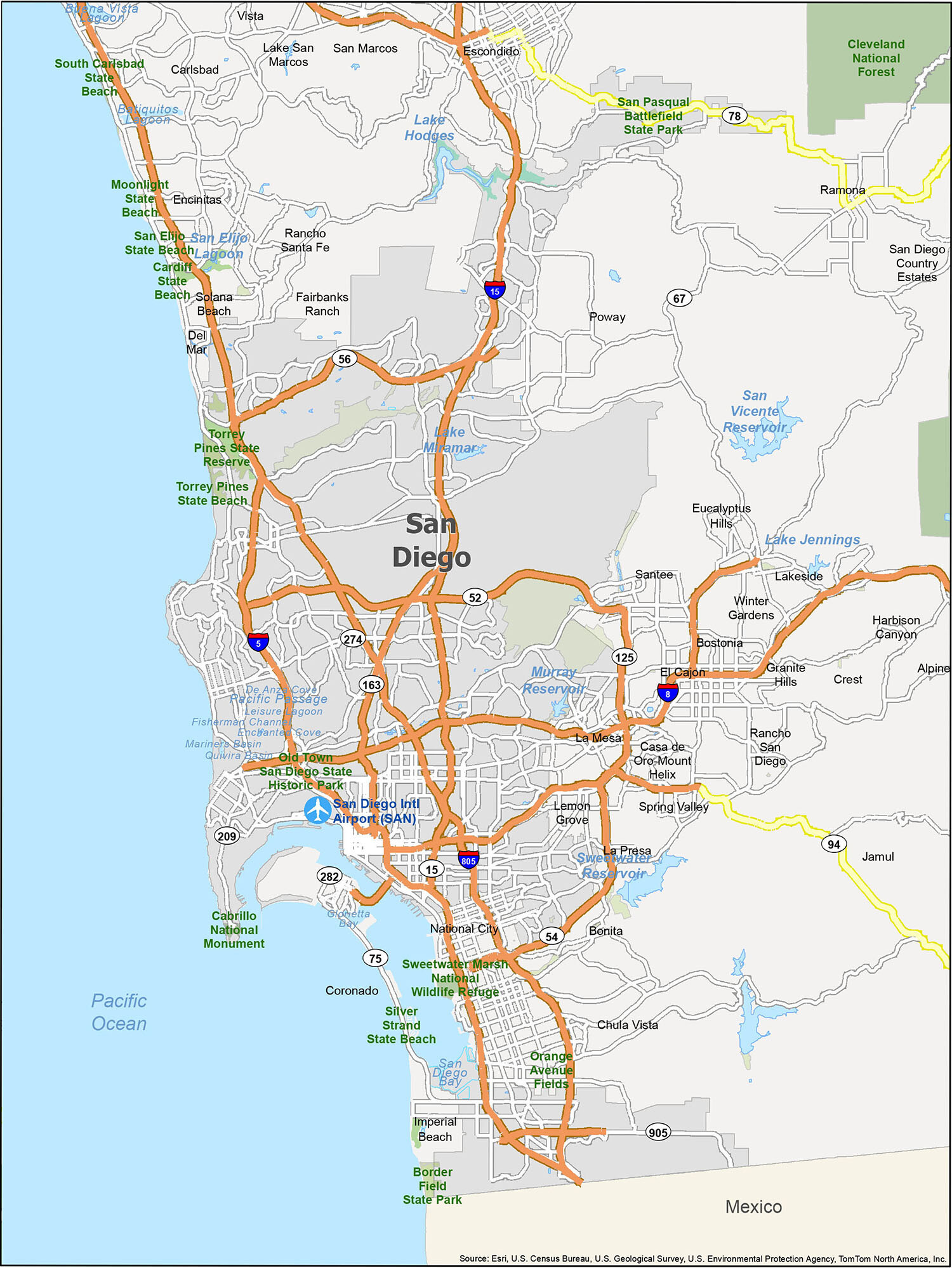 San Diego Map California