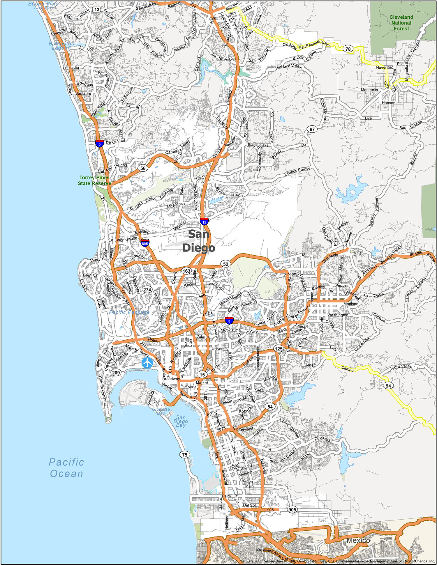 San Diego Road Map