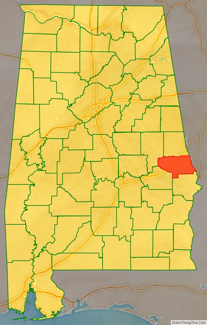 Map of Lee County, Alabama - Thong Thai Real
