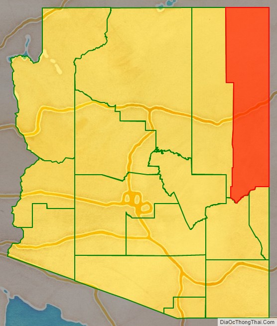 Apache County location on the Arizona map. Where is Apache County.