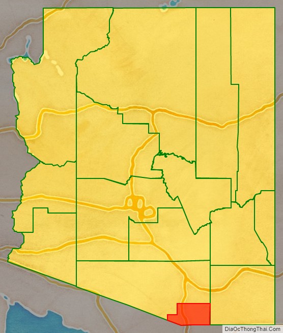 Santa Cruz County location on the Arizona map. Where is Santa Cruz County.