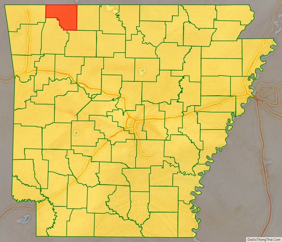 Map of Carroll County, Arkansas - Địa Ốc Thông Thái