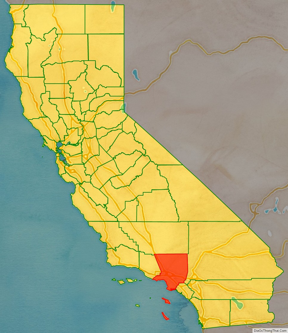Los Angeles County location on the California map. Where is Los Angeles County.