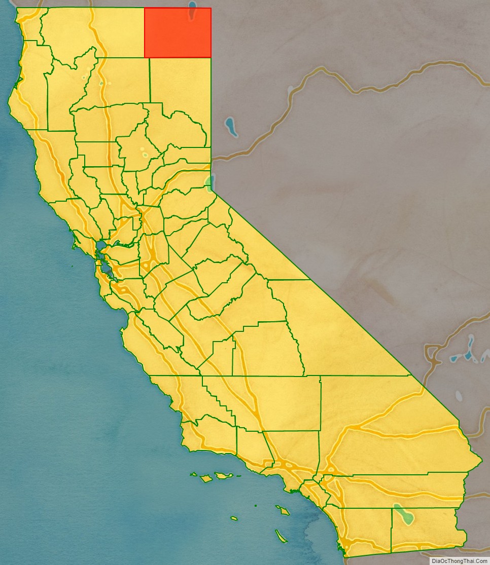 Modoc County location on the California map. Where is Modoc County.