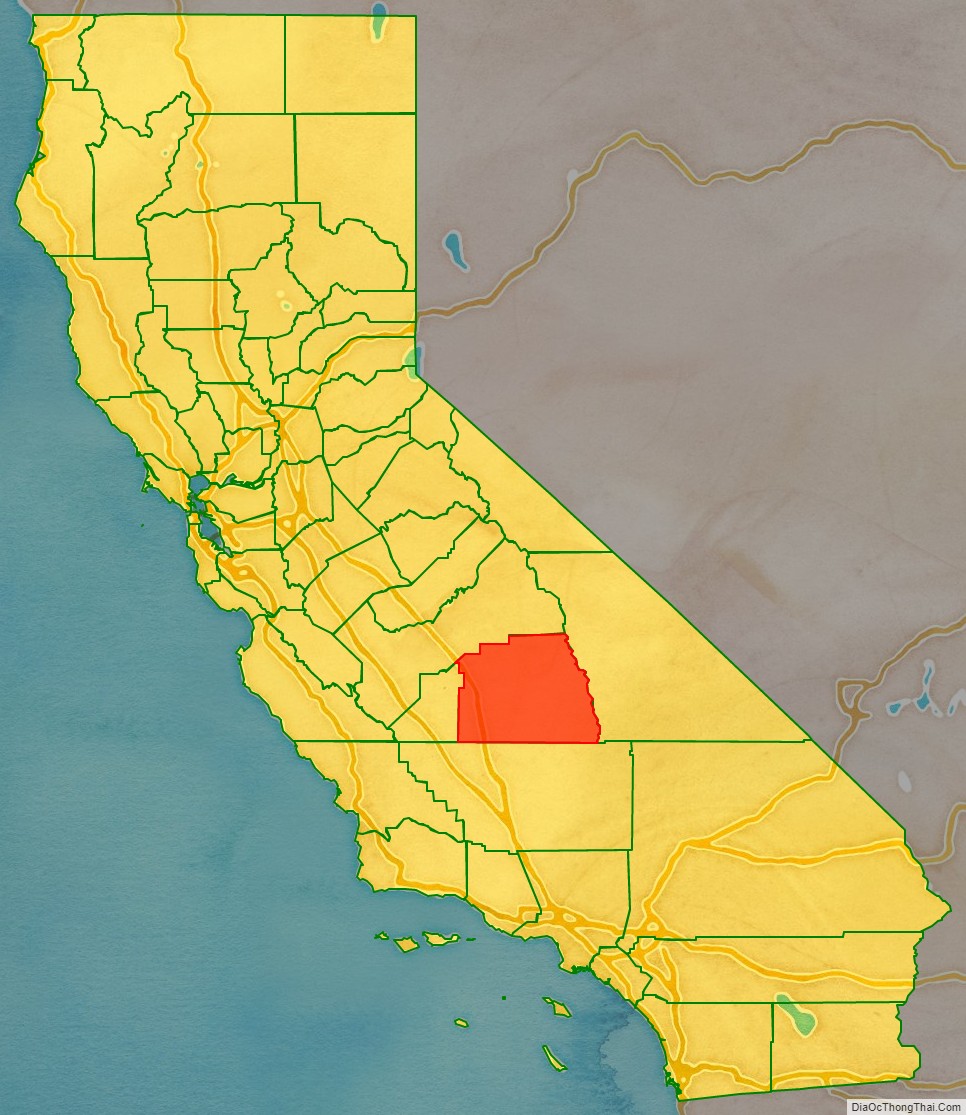 Tulare County location on the California map. Where is Tulare County.