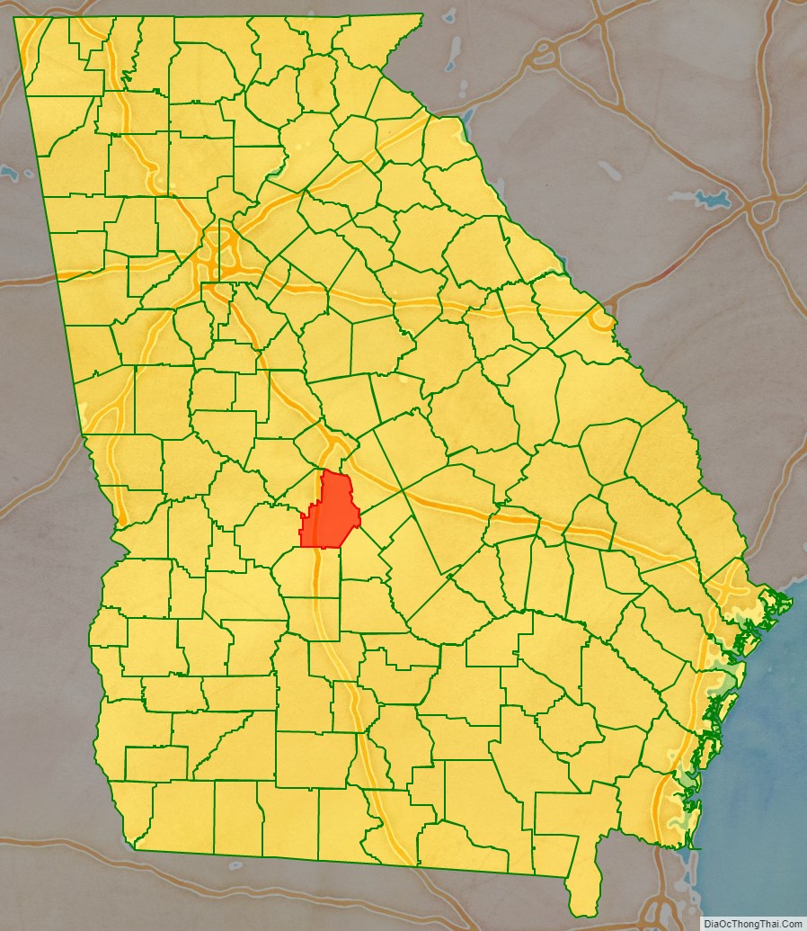 Map of Houston County Georgia
