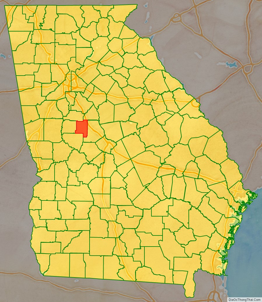 Map of Lamar County, Georgia - Thong Thai Real