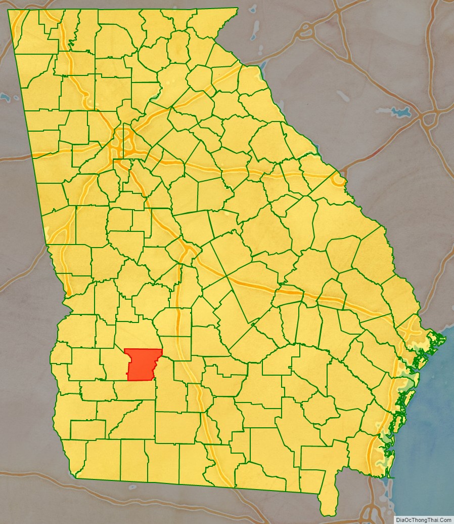 Map of Lee County, Georgia - Thong Thai Real