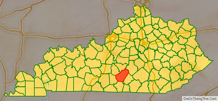 Adair County location map in Kentucky State.