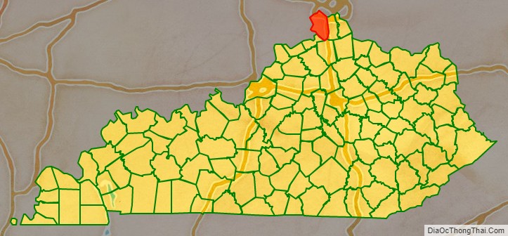 Boone County location map in Kentucky State.