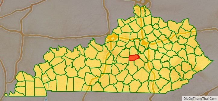 Boyle County location map in Kentucky State.