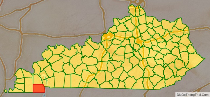 Calloway County location map in Kentucky State.