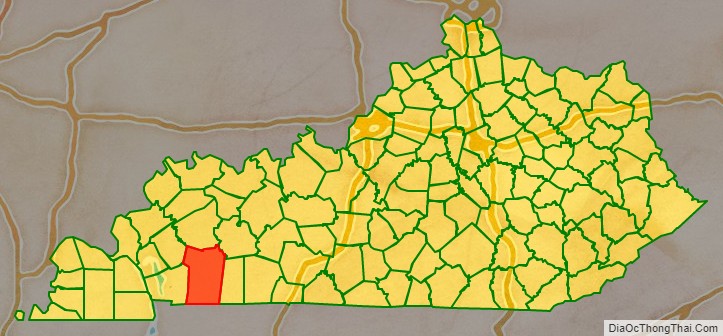 Christian County location map in Kentucky State.