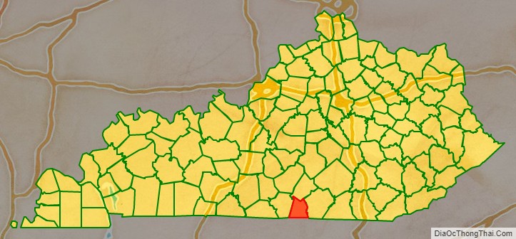 Clinton County location map in Kentucky State.