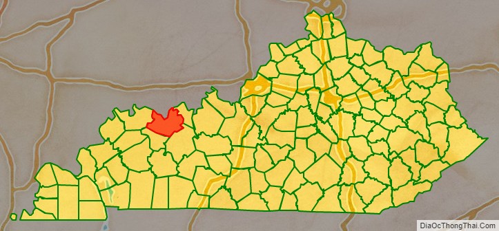Daviess County location map in Kentucky State.
