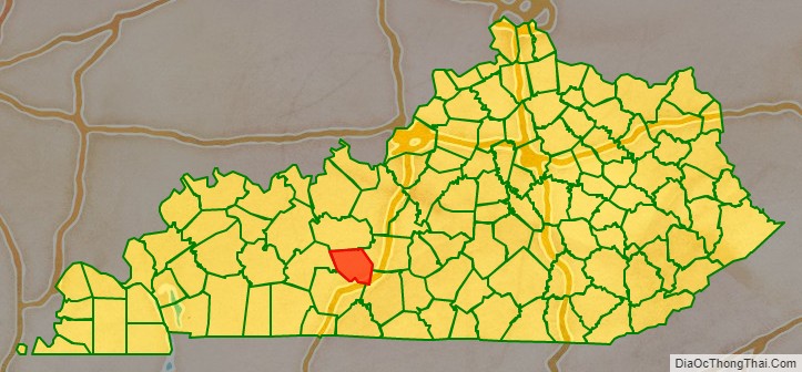 Edmonson County location map in Kentucky State.