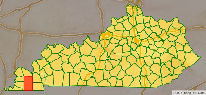 Graves County location map in Kentucky State.