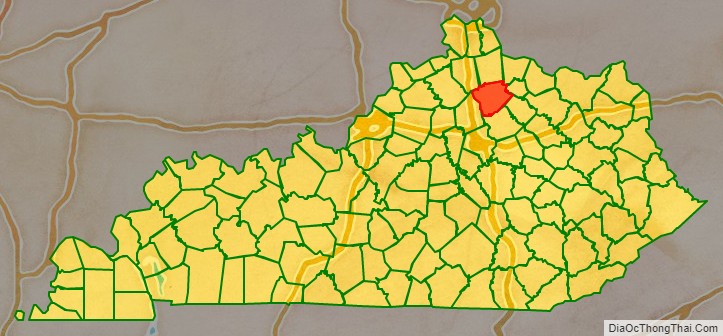 Harrison County location map in Kentucky State.