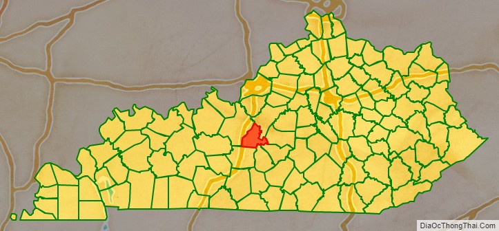 Larue County location map in Kentucky State.