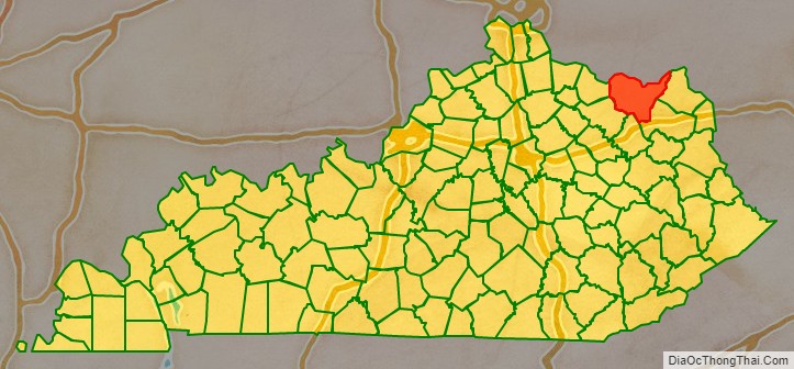 Lewis County location map in Kentucky State.